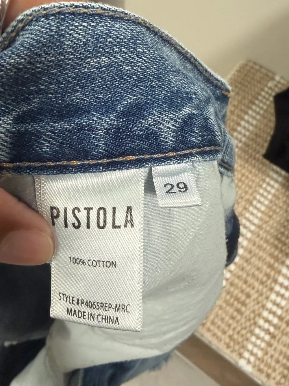 Pistola Light Blue Distressed Frayed Hem Denim Shorts